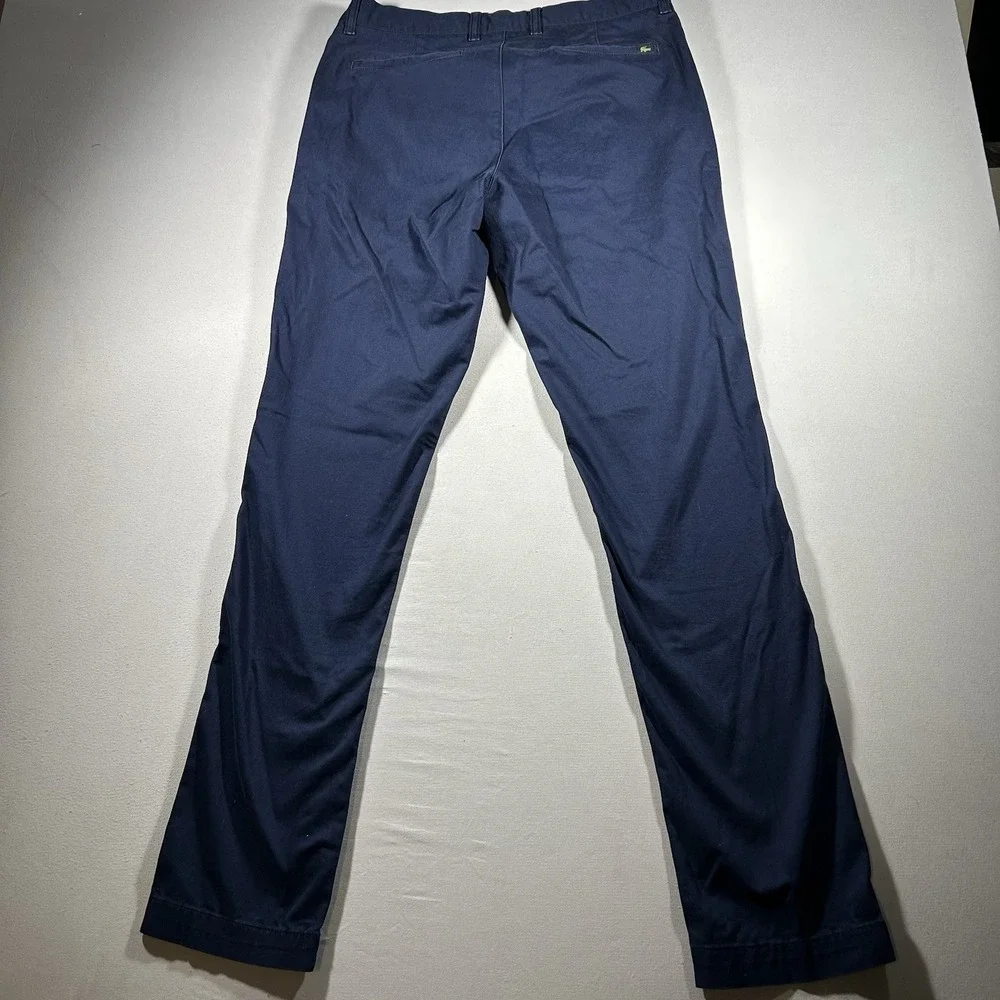 Mens Lacoste Slim Fit Chino Pants Blue‎ Stretch Preppy Golf Designer Soft 33x34
